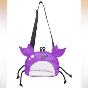 Purple Mesh Beach Bag Shell Collection Bag Zipper Crab Beach Play Storage Bag